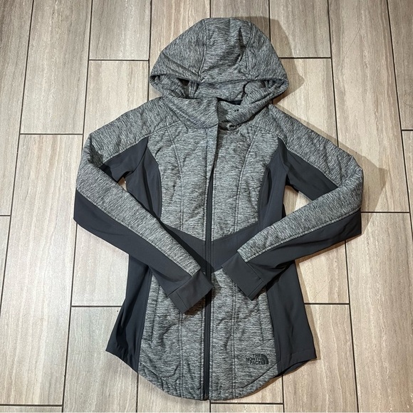 The North Face Pseudio Womens Full Zip Hooded Jacket in Grey and Black Size XS - Picture 1 of 6